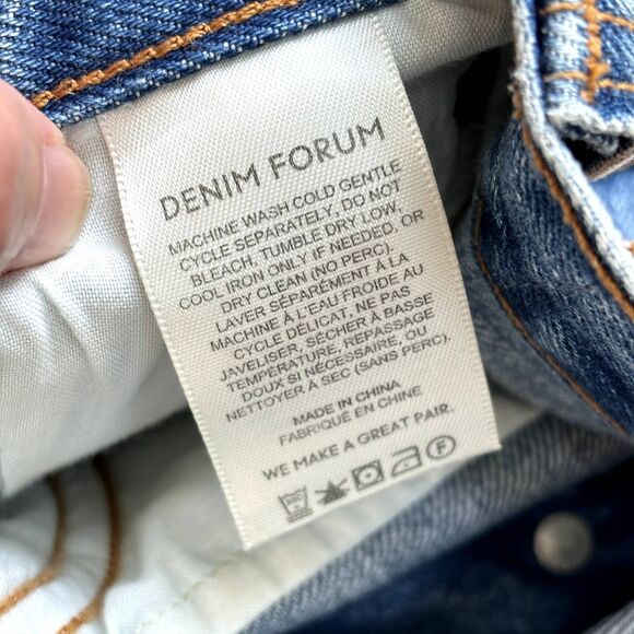 Aritzia Denim Forum Ex Boyfriend Shorts Women's 26 Button Fly Distressed Cut Off - Picture 6 of 11